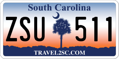 SC license plate ZSU511