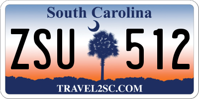SC license plate ZSU512