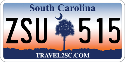 SC license plate ZSU515