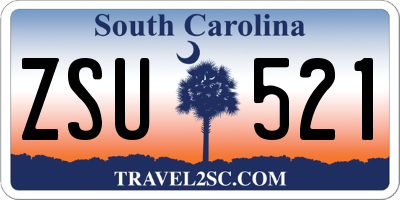 SC license plate ZSU521