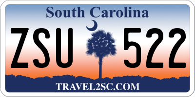 SC license plate ZSU522