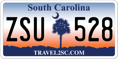 SC license plate ZSU528