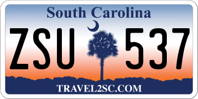 SC license plate ZSU537