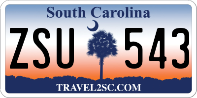 SC license plate ZSU543