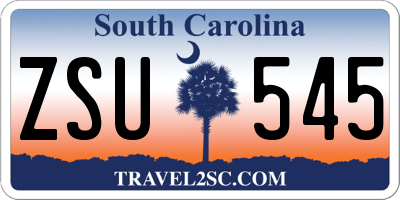 SC license plate ZSU545