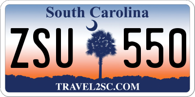 SC license plate ZSU550