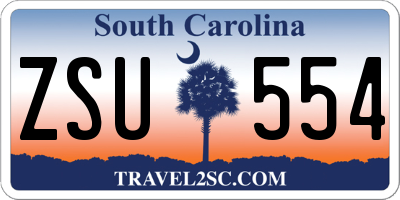 SC license plate ZSU554
