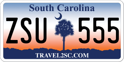 SC license plate ZSU555