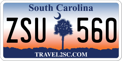 SC license plate ZSU560
