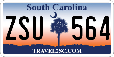 SC license plate ZSU564