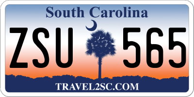 SC license plate ZSU565