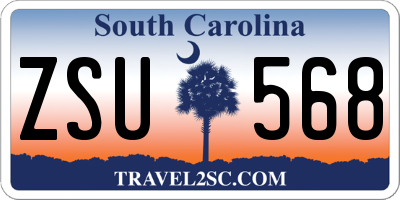 SC license plate ZSU568