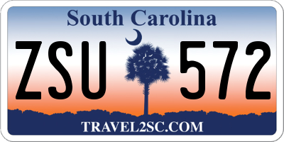 SC license plate ZSU572
