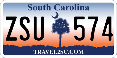 SC license plate ZSU574