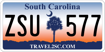SC license plate ZSU577