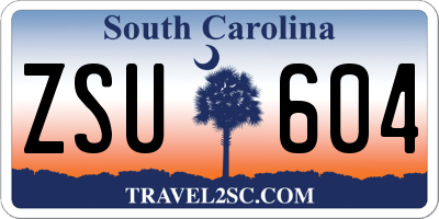 SC license plate ZSU604