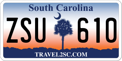 SC license plate ZSU610