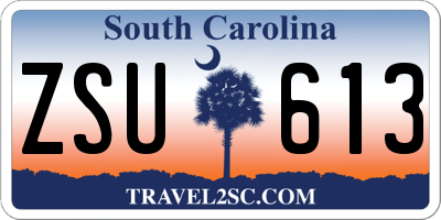 SC license plate ZSU613