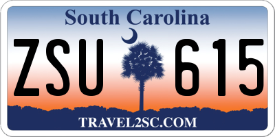 SC license plate ZSU615