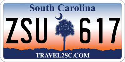 SC license plate ZSU617