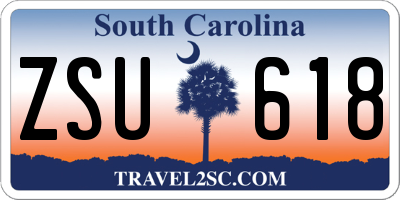 SC license plate ZSU618