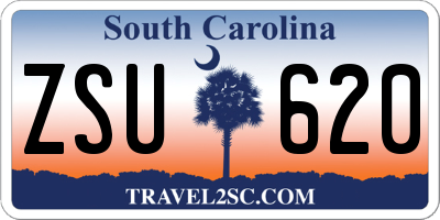 SC license plate ZSU620