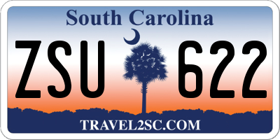 SC license plate ZSU622