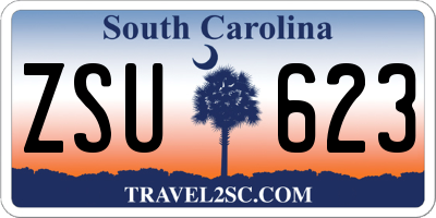 SC license plate ZSU623