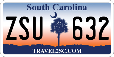 SC license plate ZSU632