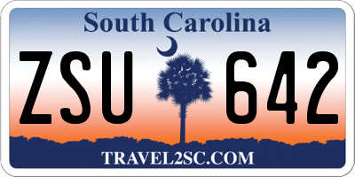 SC license plate ZSU642