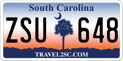 SC license plate ZSU648