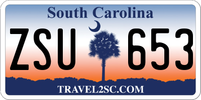 SC license plate ZSU653