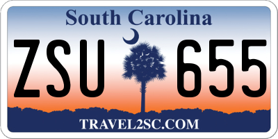 SC license plate ZSU655