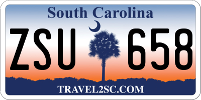 SC license plate ZSU658