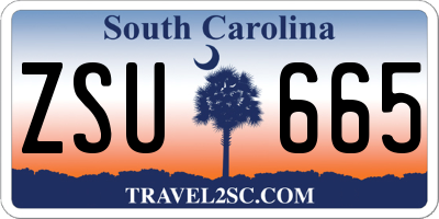 SC license plate ZSU665