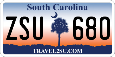 SC license plate ZSU680