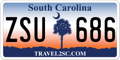 SC license plate ZSU686