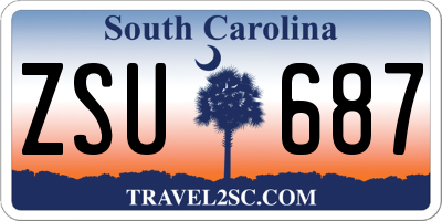 SC license plate ZSU687