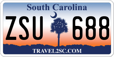 SC license plate ZSU688