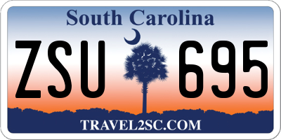 SC license plate ZSU695