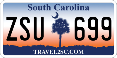 SC license plate ZSU699