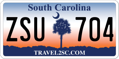 SC license plate ZSU704