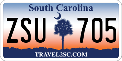 SC license plate ZSU705