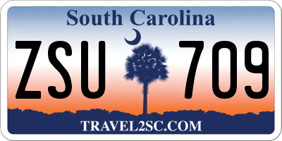SC license plate ZSU709