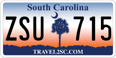 SC license plate ZSU715