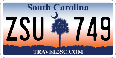 SC license plate ZSU749