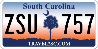 SC license plate ZSU757