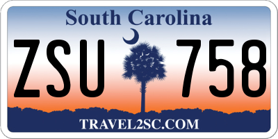 SC license plate ZSU758