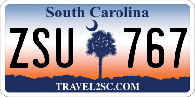 SC license plate ZSU767