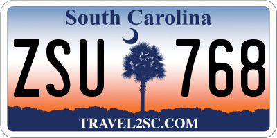 SC license plate ZSU768